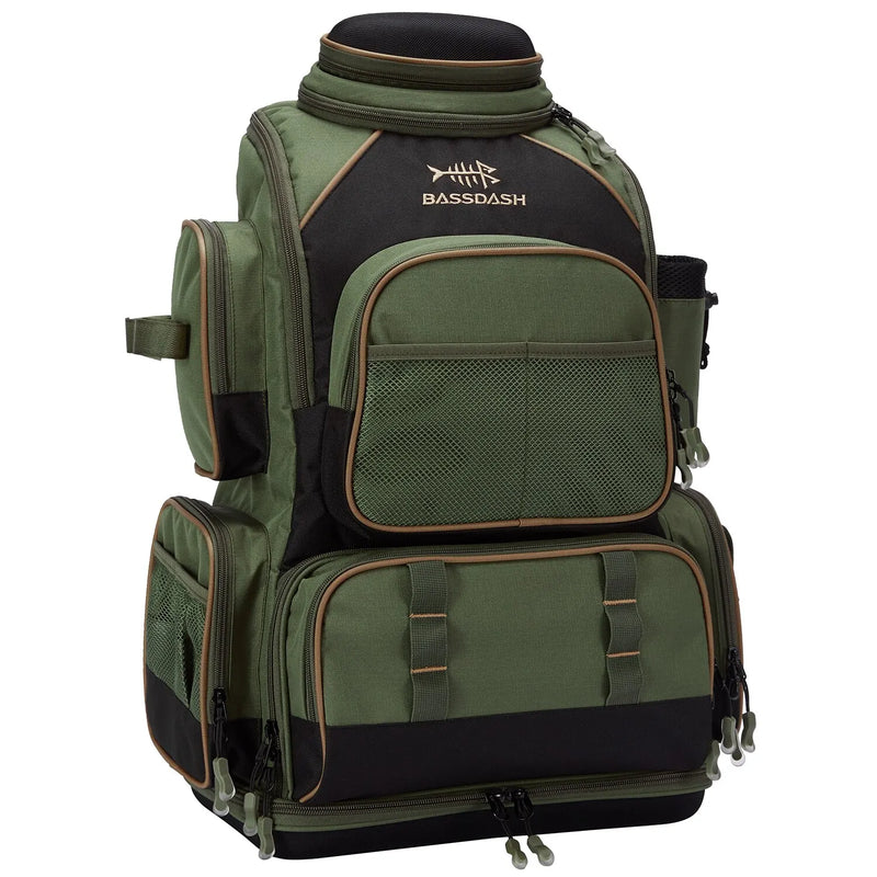 Multifunctional Fishing Tackle Backpack Lightweight Tactical Soft Tackle Box with Protective Rain Cover