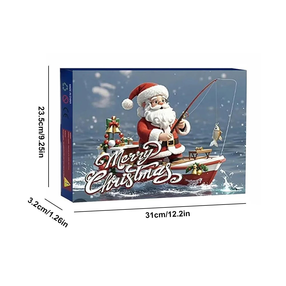 Christmas Fishing Tackle Gift Box 24 Days of Christmas Countdown Calendar Advent Calendar Fishing Bait for Fisher Adult Men Boys